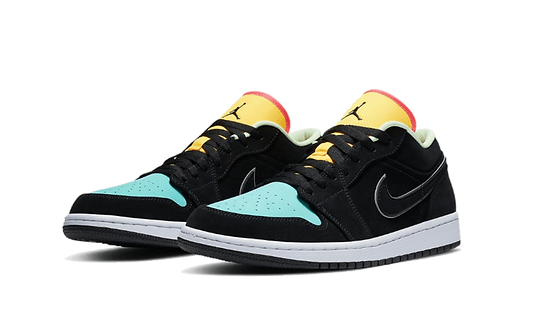 Air Jordan 1 Low Black Aurora Green Laser Orange