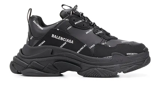 BALENCIAGA Triple S Allover Logo Noir