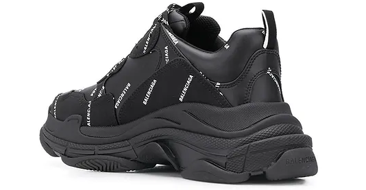 BALENCIAGA Triple S Allover Logo Noir